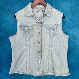 Chico’s Platinum Denim Light Blue Wash Women’s Jacket, Sz 3
